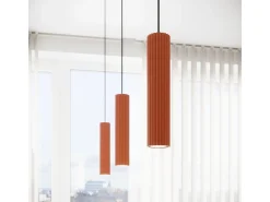Lámpara colgante Gloow minimalista de aluminio - 1 fuentes luminosas 4000K - L.8 x A.118 cm - ocre rojo