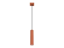 Lámpara colgante Gloow minimalista de aluminio - 1 fuentes luminosas 4000K - L.8 x A.118 cm - ocre rojo
