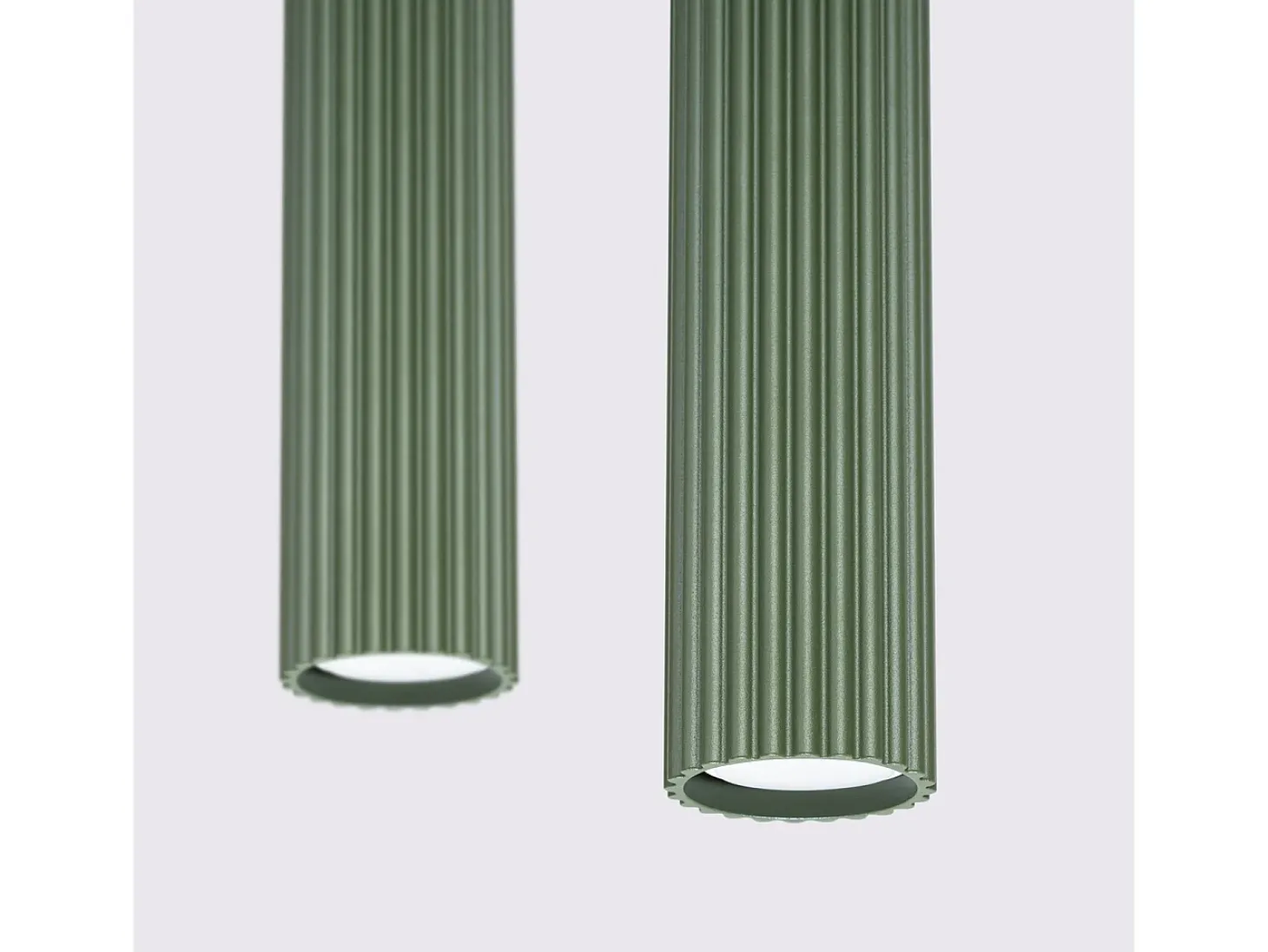 Lámpara colgante Gloow minimalista de aluminio - 2 fuentes luminosas 3000K - L.30 x A.90 cm - verde oliva