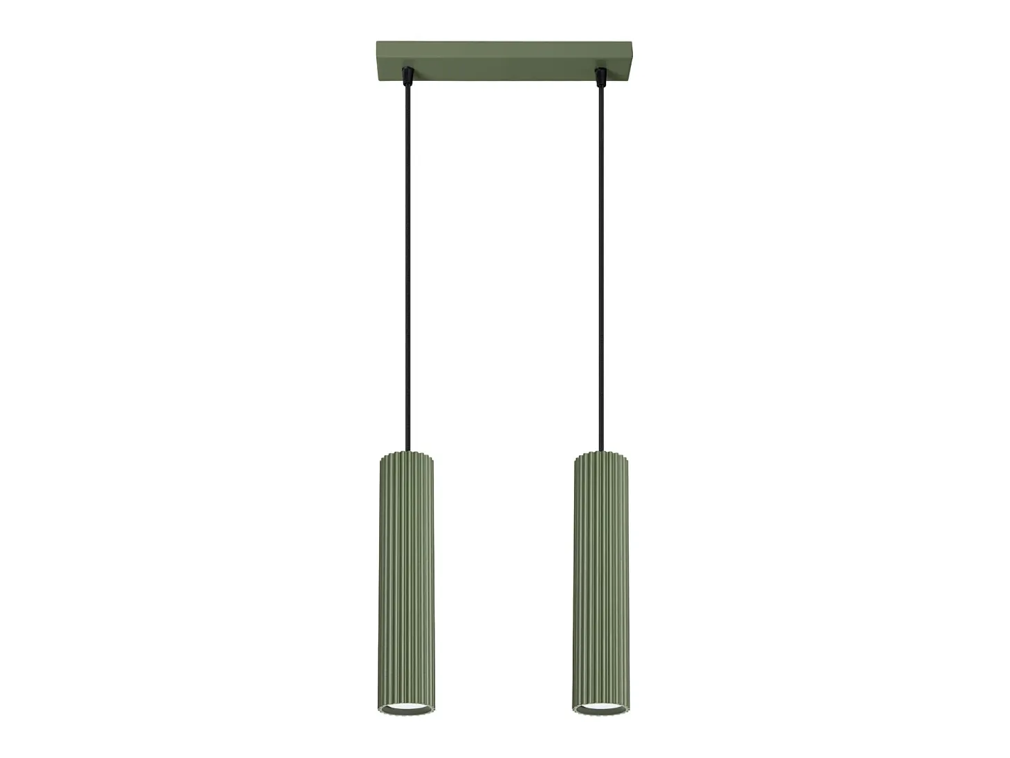 Lámpara colgante Gloow minimalista de aluminio - 2 fuentes luminosas 3000K - L.30 x A.90 cm - verde oliva