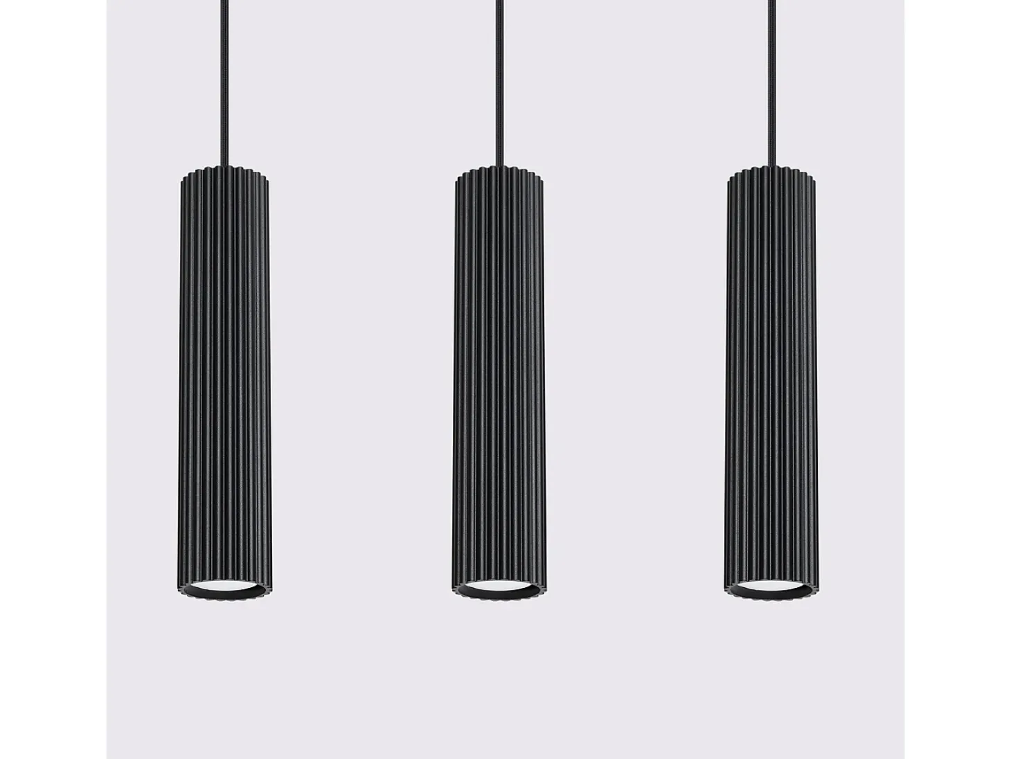 Lámpara colgante Gloow minimalista de aluminio - 3 fuentes luminosas 4000K - L.45 x A.98 cm - negro