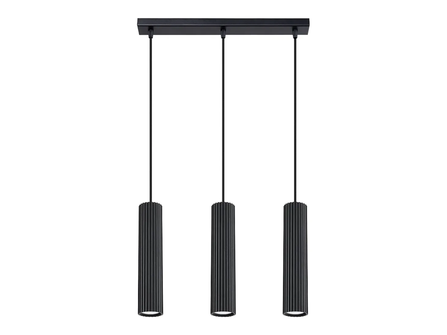 Lámpara colgante Gloow minimalista de aluminio - 3 fuentes luminosas 4000K - L.45 x A.98 cm - negro