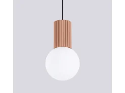 Lámpara Colgante Halo Moderno De Aluminio/Vidrio - 1 Fuentes Luminosas - L.12 X A.120 Cm - Moca