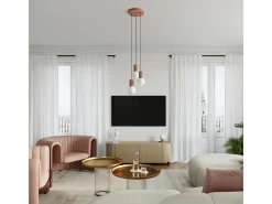 Lámpara Colgante Halo Moderno De Aluminio/Vidrio - 1 Fuentes Luminosas - L.12 X A.120 Cm - Moca