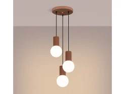 Lámpara Colgante Halo Moderno De Aluminio/Vidrio - 3 Fuentes Luminosas - L.25 X A.125 Cm - Moca