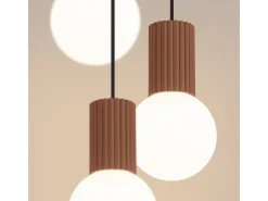 Lámpara Colgante Halo Moderno De Aluminio/Vidrio - 3 Fuentes Luminosas - L.25 X A.125 Cm - Moca
