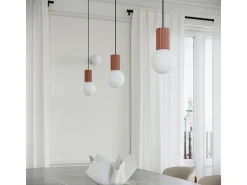 Lámpara Colgante Halo Moderno De Aluminio/Vidrio - 3 Fuentes Luminosas - L.25 X A.125 Cm - Moca