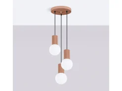 Lámpara Colgante Halo Moderno De Aluminio/Vidrio - 3 Fuentes Luminosas - L.25 X A.125 Cm - Moca