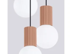 Lámpara Colgante Halo Moderno De Aluminio/Vidrio - 3 Fuentes Luminosas - L.25 X A.125 Cm - Moca