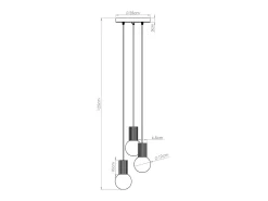 Lámpara Colgante Halo Moderno De Aluminio/Vidrio - 3 Fuentes Luminosas - L.25 X A.125 Cm - Negro