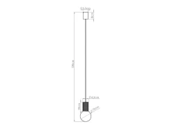 Lámpara Colgante Halo Moderno De Aluminio/Vidrio - 1 Fuentes Luminosas - L.12 X A.120 Cm - Durazno