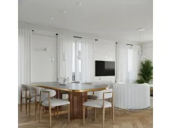 Lámpara Colgante Halo Moderno De Aluminio/Vidrio - 3 Fuentes Luminosas - L.25 X A.125 Cm - Blanco