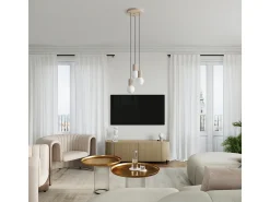 Lámpara Colgante Halo Moderno De Aluminio/Vidrio - 1 Fuentes Luminosas - L.12 X A.120 Cm - Gris Pardo