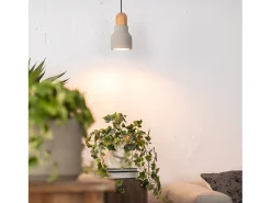 Lámpara Colgante Hormigón y Madera Luster Gris Piedra