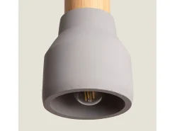 Lámpara Colgante Hormigón y Madera Luster Gris Piedra