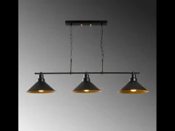 Lámpara colgante industrial negra de 3 luces ERIKA