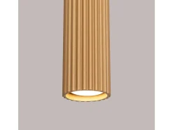 Lámpara Colgante Karbon Minimalista De Aluminio - 1 Fuentes Luminosas - L.8 X A.118 Cm - Dorado