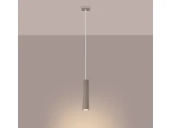 Lámpara Colgante Karbon Minimalista De Aluminio - 1 Fuentes Luminosas - L.8 X A.118 Cm - Gris Pardo