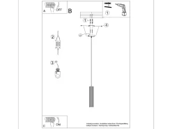Lámpara Colgante Karbon Minimalista De Aluminio - 1 Fuentes Luminosas - L.8 X A.118 Cm - Negro