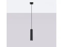Lámpara Colgante Karbon Minimalista De Aluminio - 1 Fuentes Luminosas - L.8 X A.118 Cm - Negro