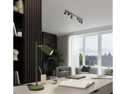 Lámpara Colgante Karbon Minimalista De Aluminio - 3 Fuentes Luminosas - L.45 X A.98 Cm - Verde Oliva
