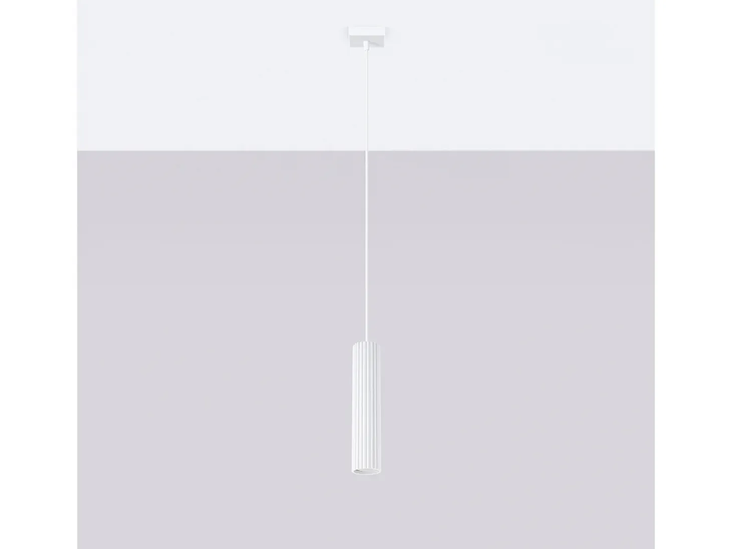 Lámpara Colgante Karbon Minimalista De Aluminio - 1 Fuentes Luminosas - L.8 X A.118 Cm - Blanco
