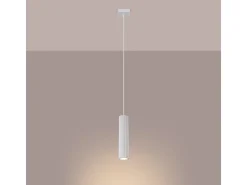 Lámpara Colgante Karbon Minimalista De Aluminio - 1 Fuentes Luminosas - L.8 X A.118 Cm - Blanco