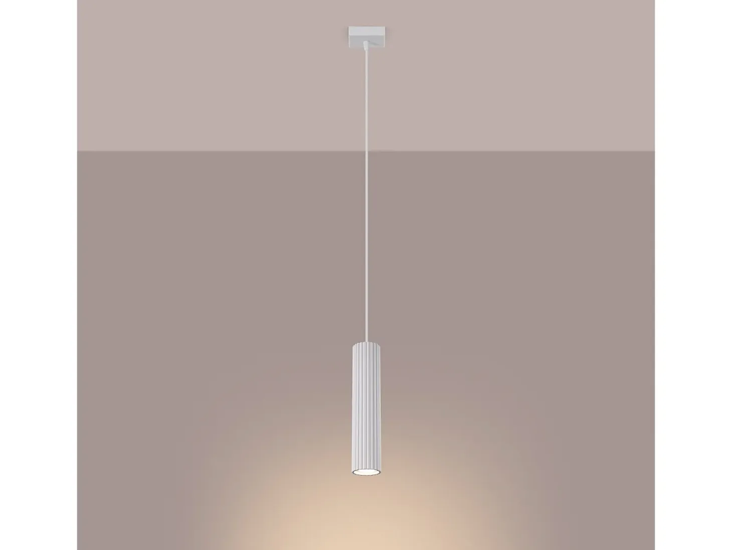 Lámpara Colgante Karbon Minimalista De Aluminio - 1 Fuentes Luminosas - L.8 X A.118 Cm - Blanco