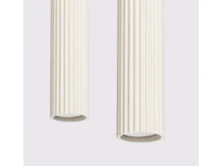 Lámpara Colgante Karbon Minimalista De Aluminio - 2 Fuentes Luminosas - L.30 X A.90 Cm - Beige