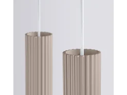 Lámpara Colgante Karbon Minimalista De Aluminio - 2 Fuentes Luminosas - L.30 X A.90 Cm - Gris Pardo