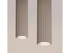 Lámpara Colgante Karbon Minimalista De Aluminio - 2 Fuentes Luminosas - L.30 X A.90 Cm - Gris Pardo