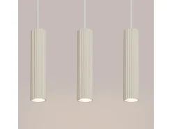Lámpara Colgante Karbon Minimalista De Aluminio - 3 Fuentes Luminosas - L.45 X A.98 Cm - Beige