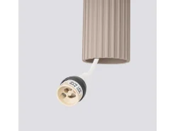 Lámpara Colgante Karbon Minimalista De Aluminio - 3 Fuentes Luminosas - L.19,5 X A.108 Cm - Gris Pardo