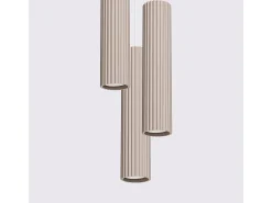 Lámpara Colgante Karbon Minimalista De Aluminio - 3 Fuentes Luminosas - L.19,5 X A.108 Cm - Gris Pardo