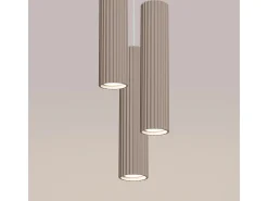 Lámpara Colgante Karbon Minimalista De Aluminio - 3 Fuentes Luminosas - L.19,5 X A.108 Cm - Gris Pardo