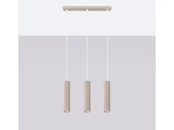 Lámpara Colgante Karbon Minimalista De Aluminio - 3 Fuentes Luminosas - L.45 X A.98 Cm - Gris Pardo
