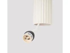 Lámpara Colgante Karbon Minimalista De Aluminio - 1 Fuentes Luminosas - L.8 X A.118 Cm - Beige