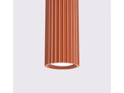 Lámpara Colgante Karbon Minimalista De Aluminio - 1 Fuentes Luminosas - L.8 X A.118 Cm - Ocre Rojo