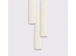 Lámpara Colgante Karbon Minimalista De Aluminio - 3 Fuentes Luminosas - L.19,5 X A.108 Cm - Beige