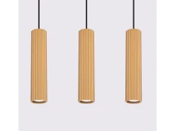 Lámpara Colgante Karbon Minimalista De Aluminio - 3 Fuentes Luminosas - L.45 X A.98 Cm - Dorado