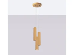 Lámpara Colgante Karbon Minimalista De Aluminio - 3 Fuentes Luminosas - L.19,5 X A.108 Cm - Dorado