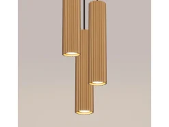 Lámpara Colgante Karbon Minimalista De Aluminio - 3 Fuentes Luminosas - L.19,5 X A.108 Cm - Dorado