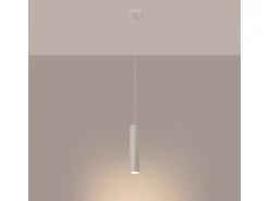 Lámpara Colgante Lagos Desván De Acero - 1 Fuentes Luminosas - L.8 X A.118 Cm - Beige
