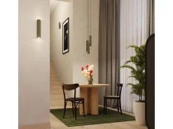 Lámpara Colgante Lagos Desván De Acero - 2 Fuentes Luminosas - L.30 X A.105 Cm - Verde Oliva