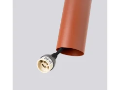 Lámpara Colgante Lagos Desván De Acero - 3 Fuentes Luminosas - L.19,5 X A.108 Cm - Ocre Rojo