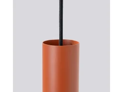 Lámpara Colgante Lagos Desván De Acero - 3 Fuentes Luminosas - L.19,5 X A.108 Cm - Ocre Rojo