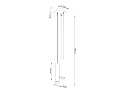 Lámpara Colgante Lagos Desván De Acero - 3 Fuentes Luminosas - L.19,5 X A.108 Cm - Beige