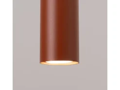 Lámpara Colgante Lagos Desván De Acero - 2 Fuentes Luminosas - L.30 X A.105 Cm - Ocre Rojo