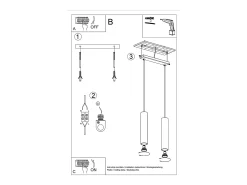 Lámpara Colgante Lagos Desván De Acero - 2 Fuentes Luminosas - L.30 X A.105 Cm - Ocre Rojo