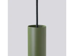 Lámpara Colgante Lagos Desván De Acero - 3 Fuentes Luminosas - L.19,5 X A.108 Cm - Verde Oliva